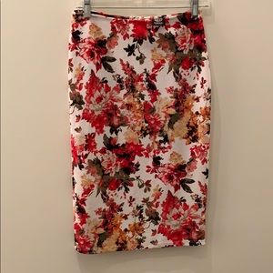 Floral pencil skirt